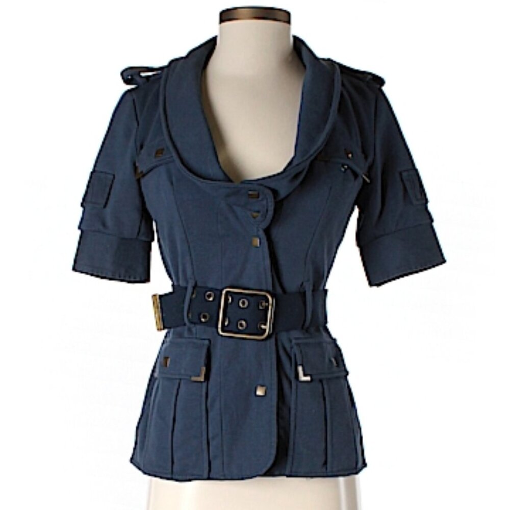Short Sleeve Belted Blazer